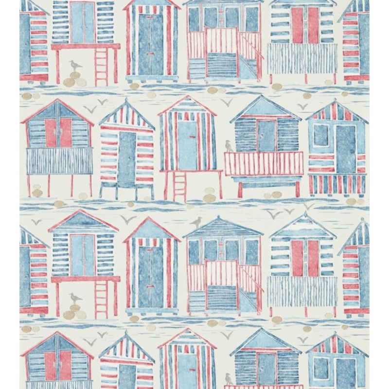 Beach Huts Wallpaper - Nautical - DCOA216559 - Sanderson