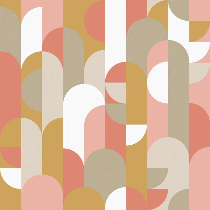 1919 Wallpaper - Coral Blush & Mustards