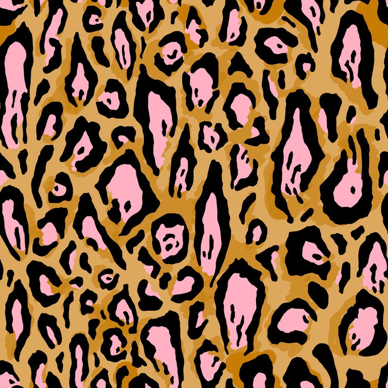 Animal Instinct Wallpaper - Ochre & Pink