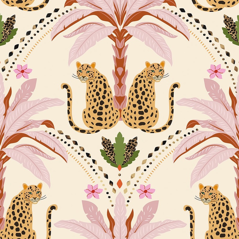Belize Leopard Wallpaper - Blush