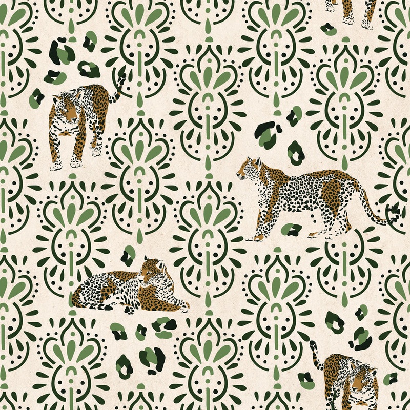 The Sultan Wallpaper - Sandstorm & Emerald Green