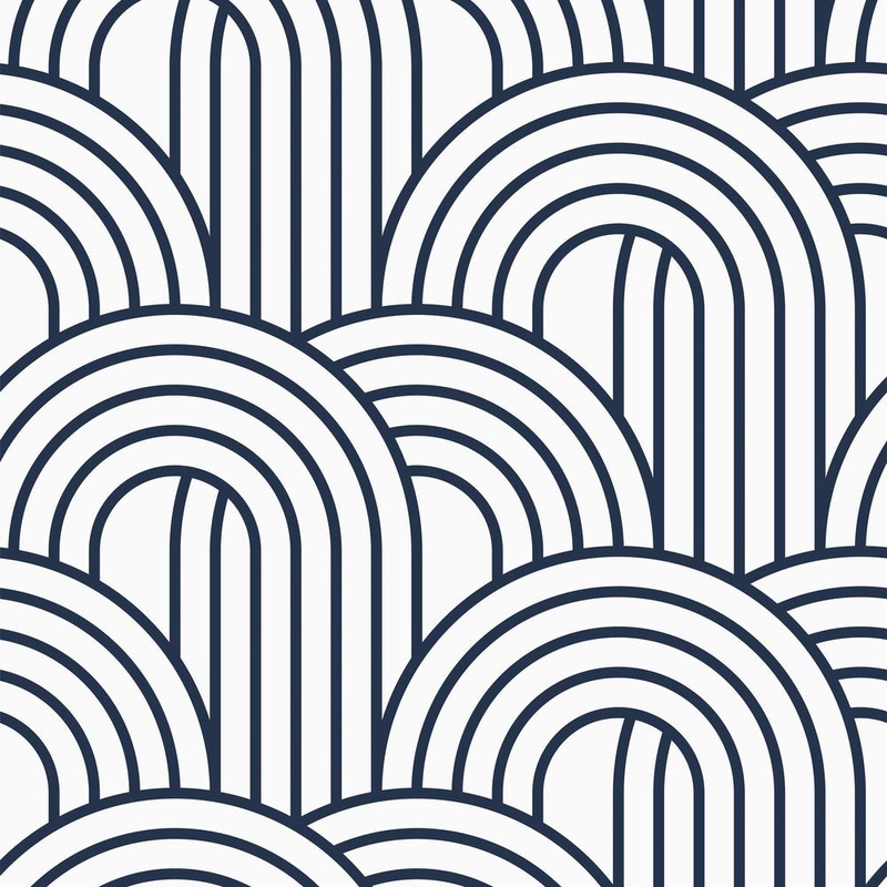 Wave After Wave Wallpaper - Blueberry