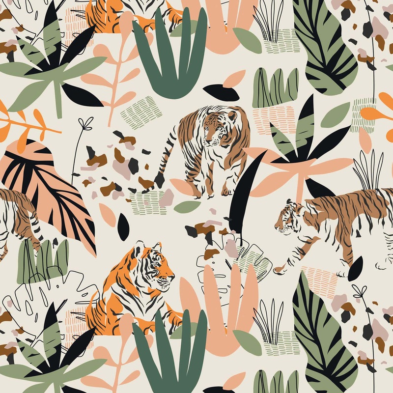 Wild and Free Wallpaper - Jungle Greens, Terracotta & Sandstone