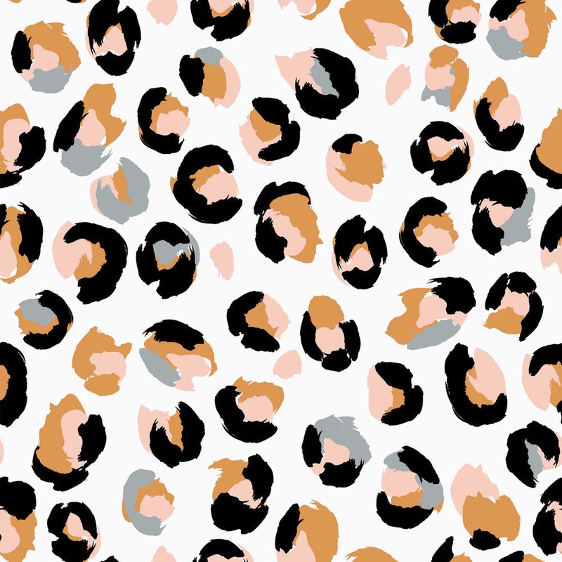 Wild Thing Wallpaper - Dove Grey, Tangerine & Peach