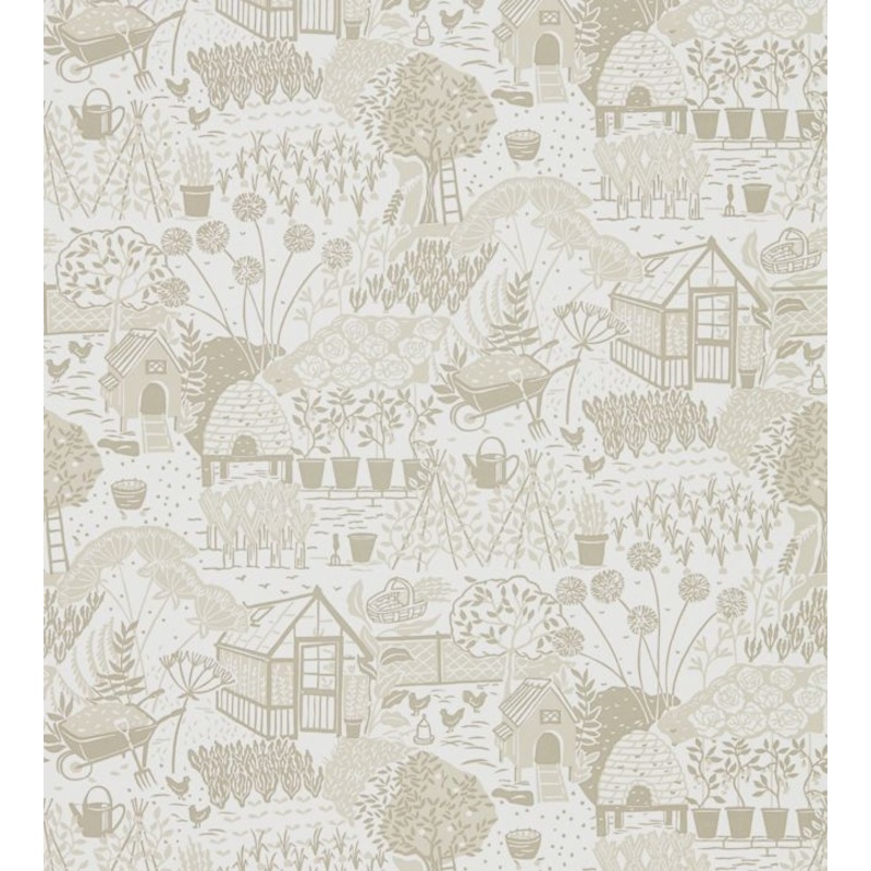 The Allotment Wallpaper - Linen - DHPO216353 - Sanderson