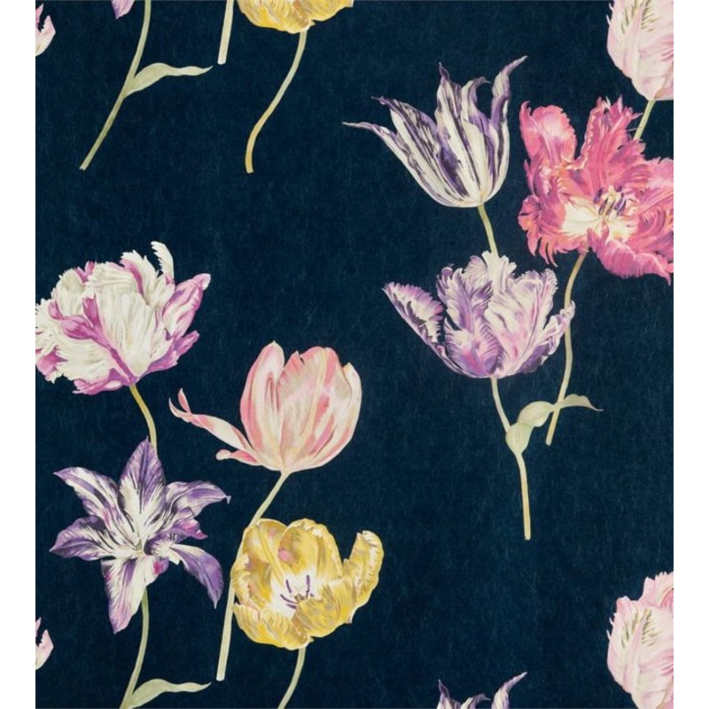 Tulipomania Wallpaper - Ink - DGLW216667 - Sanderson