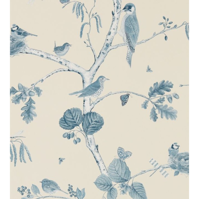 Woodland Chorus Wallpaper - Indigo/Ecru - DWOW215705 - Sanderson