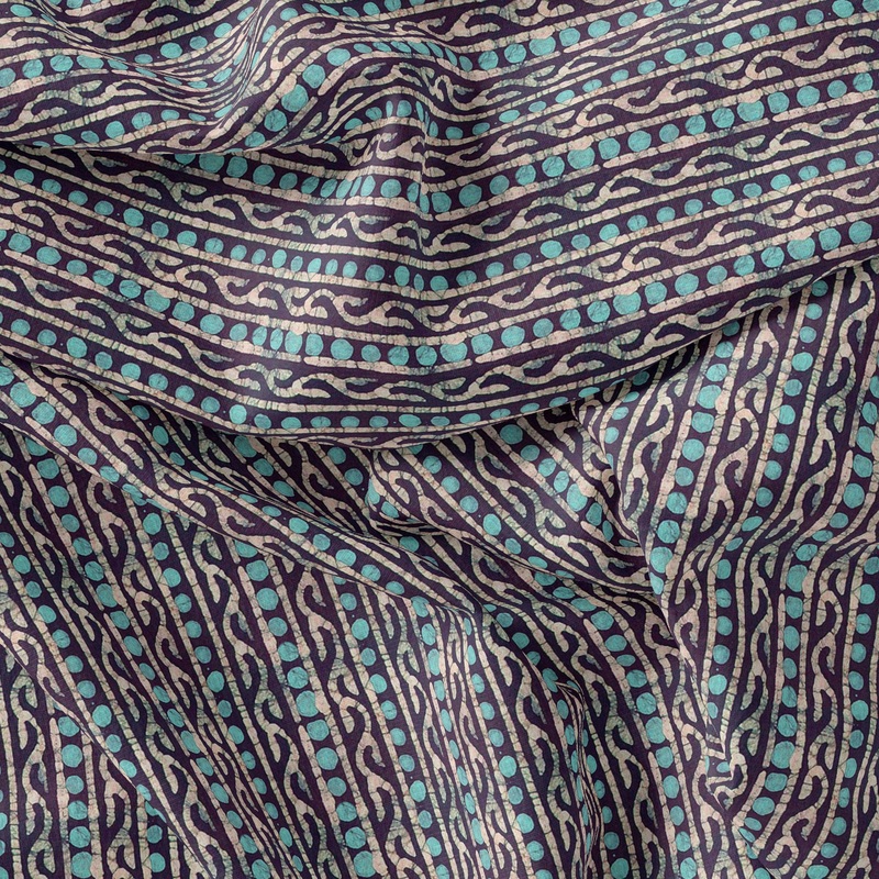 Attractive Polka Dot With Strips Digital Printed Fabric