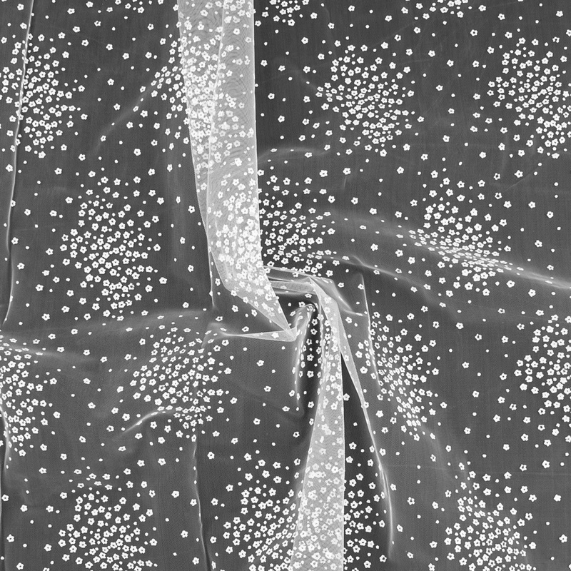 TWINKLE Printed Mesh - White
