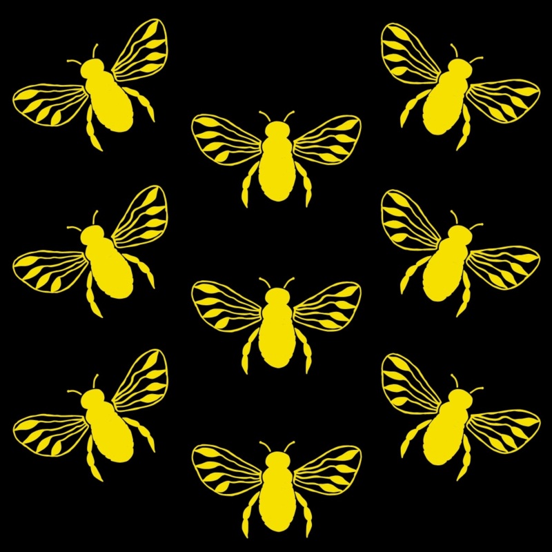 Yellow and Black Bees Pattern 7 Quilting Cotton Fabric
