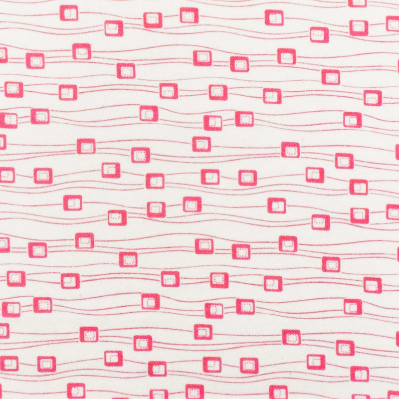 White-Pink Abstract Printed Stretch Cotton Jersey Knit Fabric
