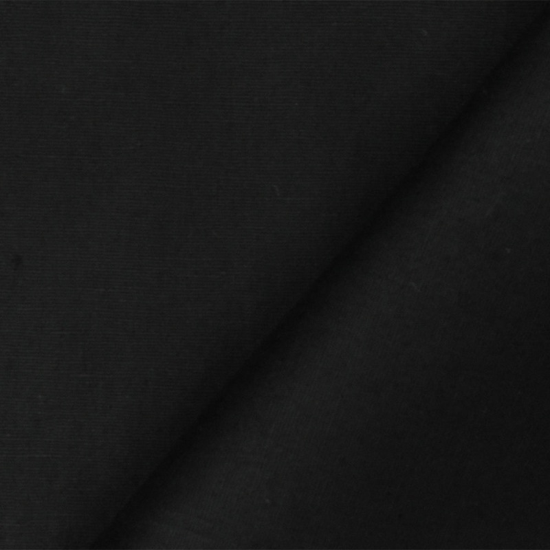 Black  Solid Cotton Stretch Spandex Poplin Woven Fabric