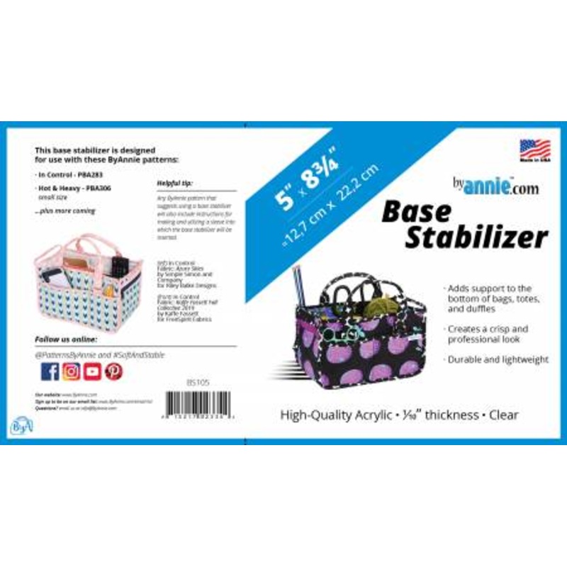 By Annie Bag Hardware - Base Stabilizer, 5" x 8 3/4" - BS105B