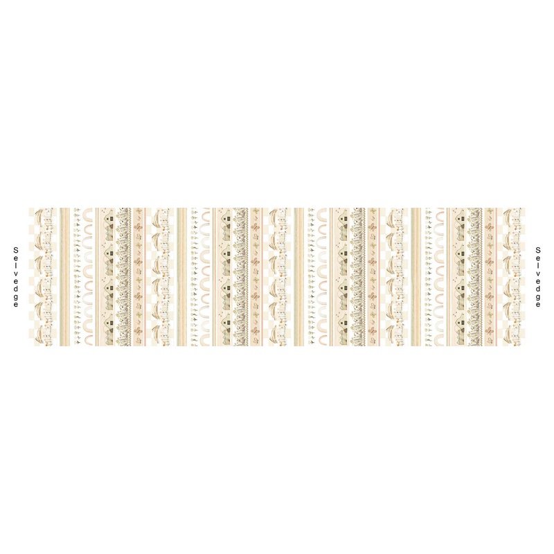 You Are My Sunshine Quilt Fabric - Farm/Bunny Stripe in Multi - 1469-42