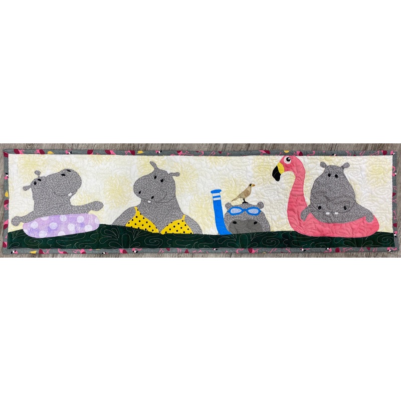 Row by Row Experience 2023 Paper Pattern - Hippo Party!