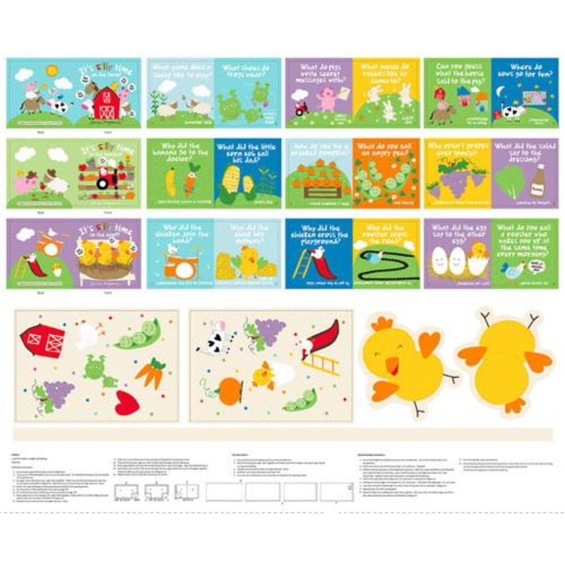 STUDIO E Huggable & Loveable Book Panel - 8186P-01 Multi - Cotton Fabric