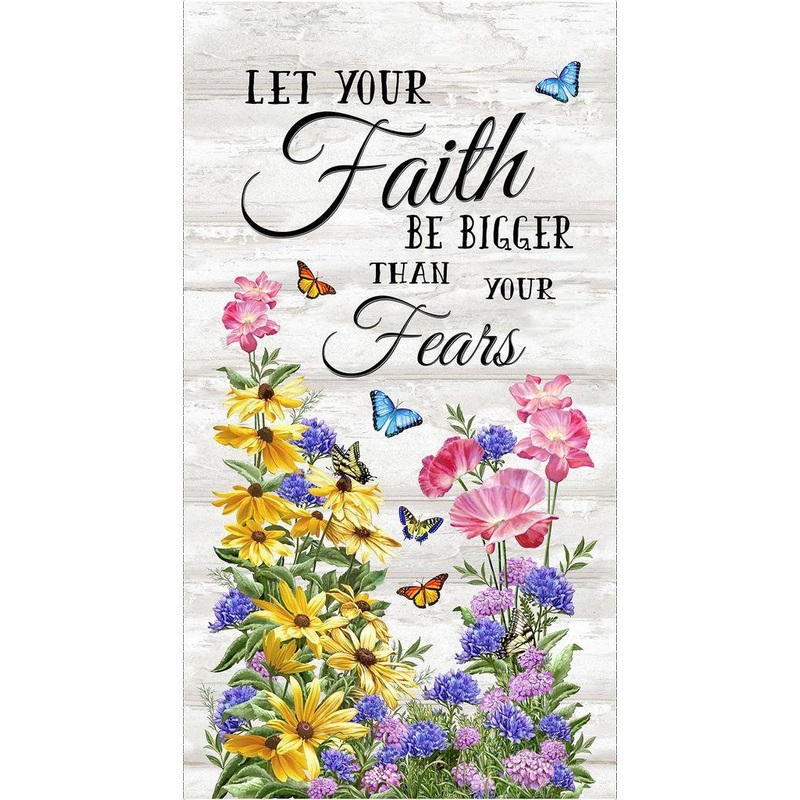 TT Faith Panel - CD3437-GREY - Cotton Fabric