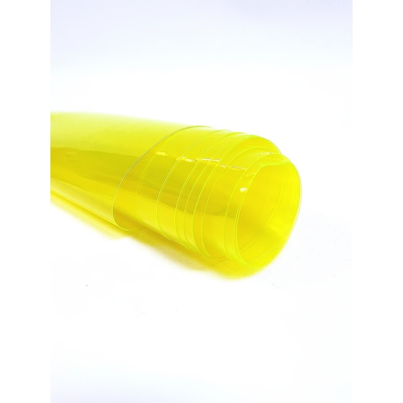 Yellow (12 Gauge) Tinted Plastic Vinyl Fabric / Sold By The Yard