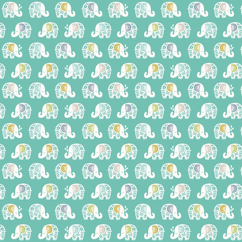 Baby Safari TP-2449-T Teal Elephants
