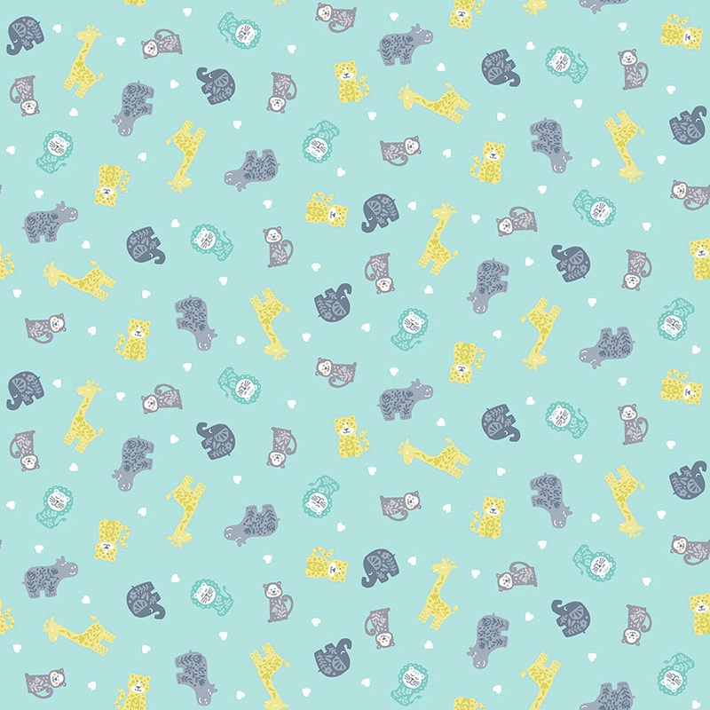 Baby Safari TP-2450-T Teal Scatter