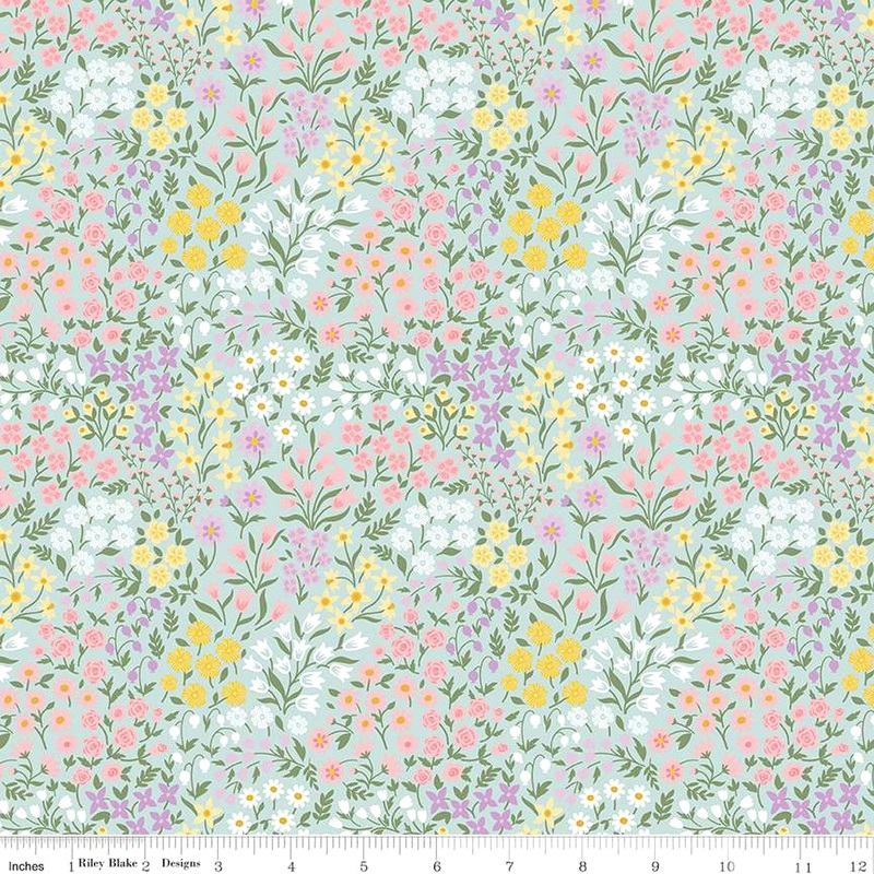 Bunny Trail C14253-POWDER Spring Floral