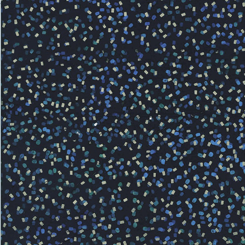 Evening Mist Batik S2325-215G Black Blue Gold