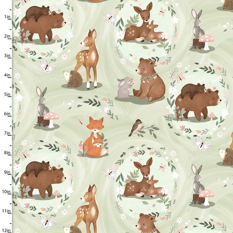 Baby in Bloom Flannel 21673-GRN-CTN-D Picture Perfect Green