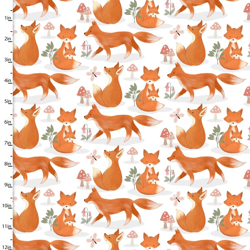 Baby in Bloom Flannel 21674-WHT-CTN-D Fox Trot White