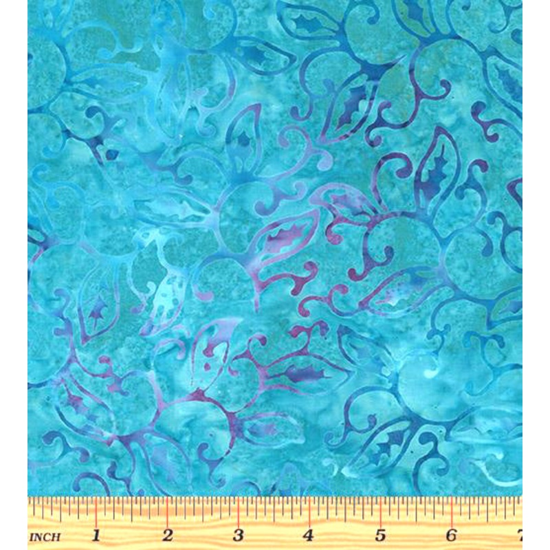 Bali Bamboo 9167-84 Swirling Vine Turquoise