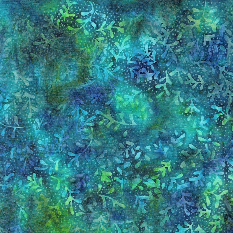 Blushing Garden Batik 112331950 Sprig Teal Cerulean