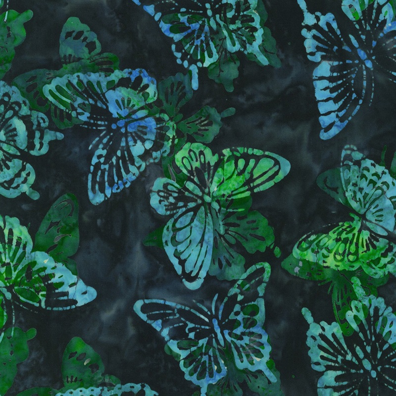 Butterfly Habitat Batik AMD-22382-224 Evergreen