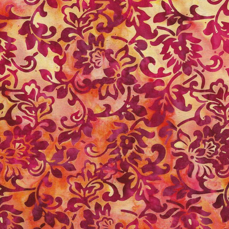 Copper Patina Batik 112337810 Floral Multi Pink Orange Sunset