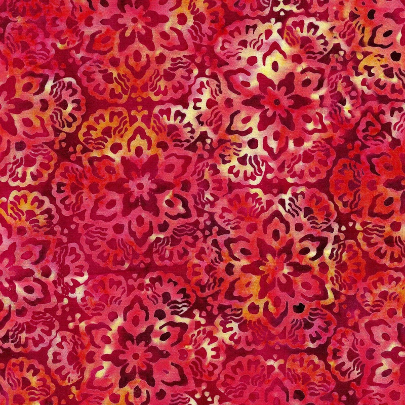 Copper Patina Batik 112340380 Hexagon Red Redwood